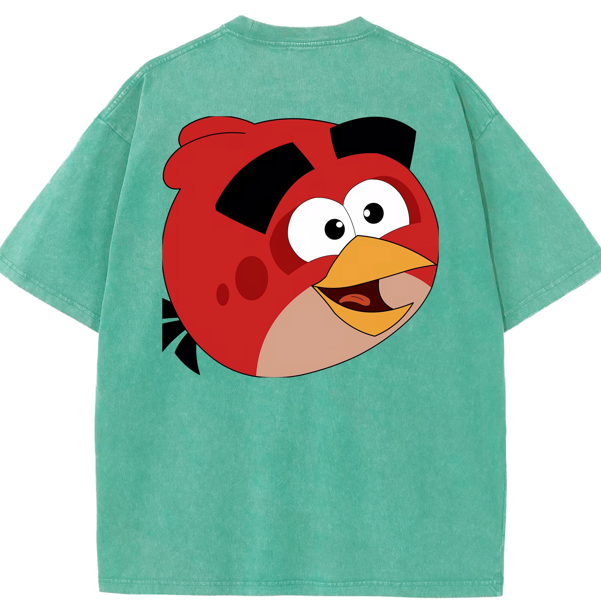 （画像用） Angry Birds アングリーバード 綿100% ヴィンテージ風 半袖Tシャツ（背面プリント）